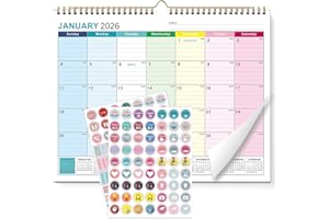 2026 Wall Calendar, Large Size 15X12 inch, Runs Till December 2026, Perfect for Organizing for Office Home (Colored)