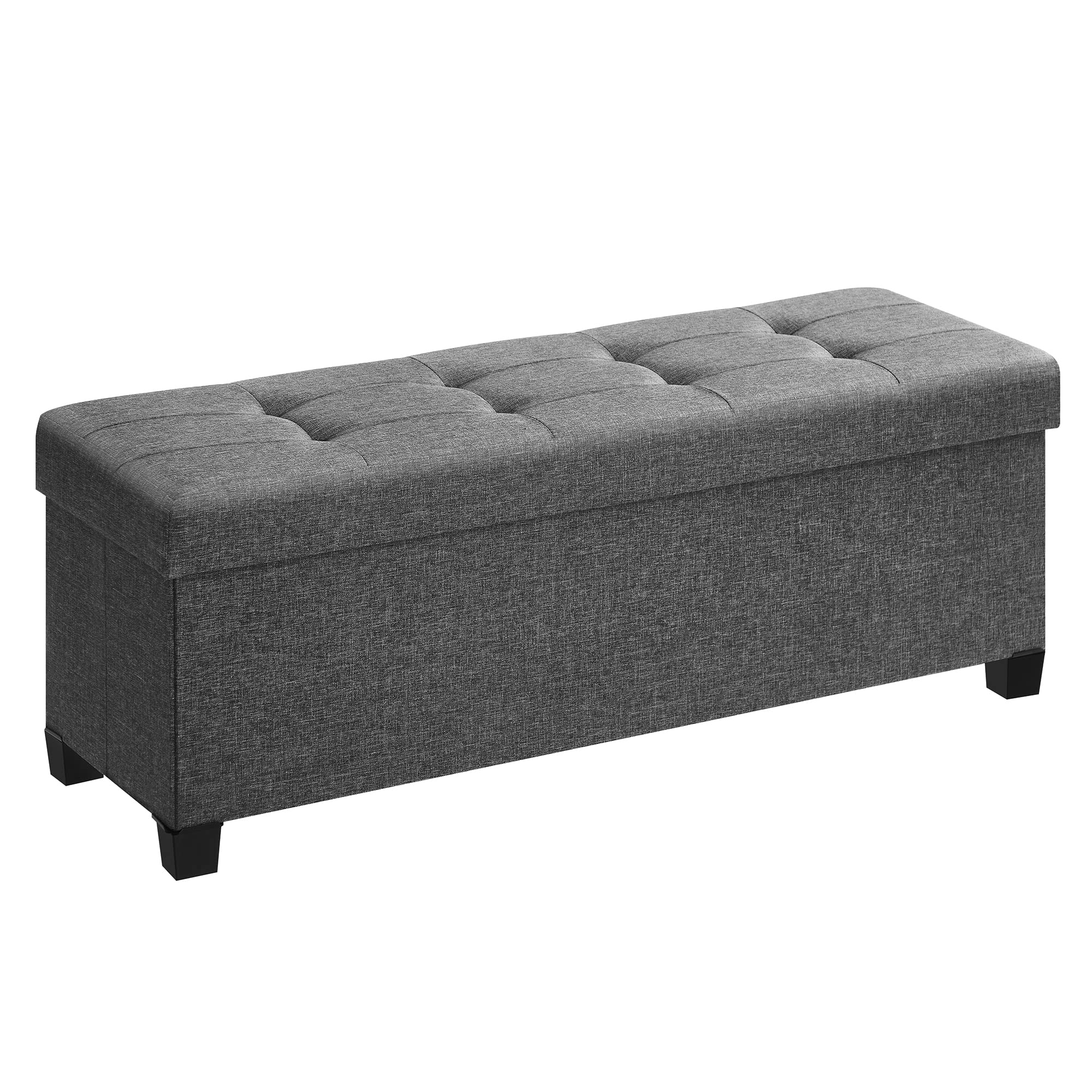 Photo 1 of ***PARTIAL SET, JUST THE TOP*** SONGMICS Storage Ottoman Bench, Foldable Foot Rest with Legs, 15 x 43 x 15.7 Inches, End of Bed Bench, Storage Chest, Load up to 660 lb, for Living Room, Bedroom, Entryway, Slate Gray ULSF018G01