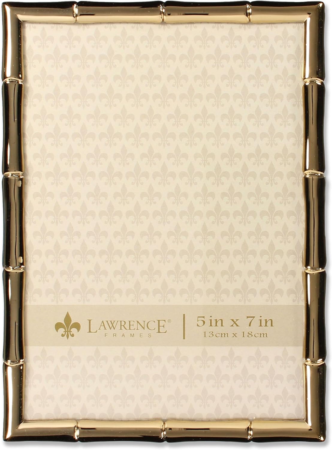 Photo Albums, Frames & Accessories - Lawrence Frames Bamboo Design Metal Frame, 5x7, Gold