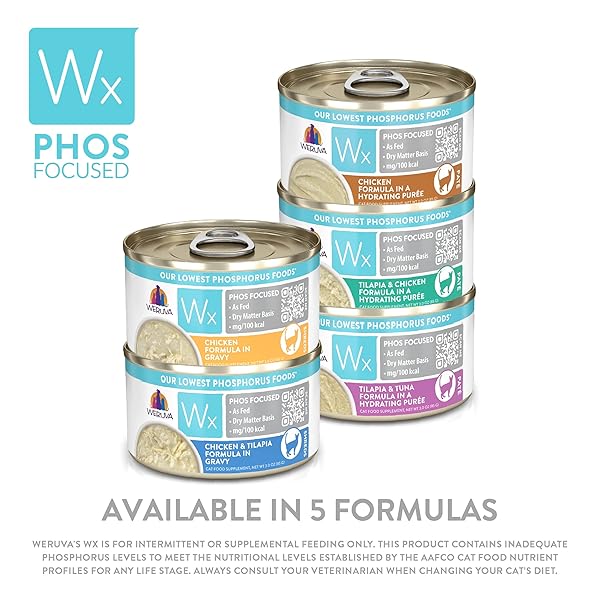 WERUVA WX PHOS FOCUSED, CHICKEN FORMULA IN A HYDRATING PURÉE, 3OZ CAN (PACK OF 12)