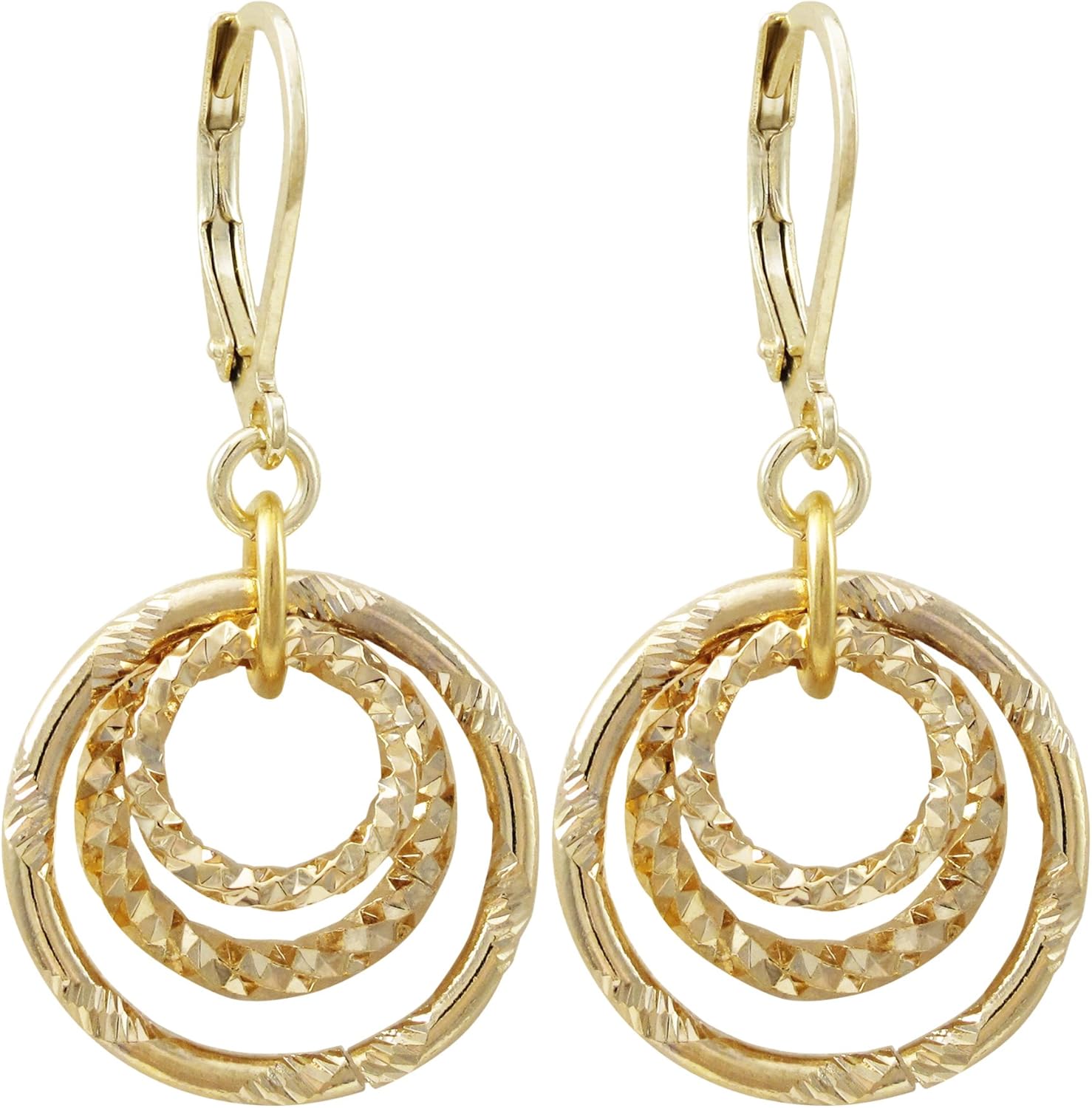 GRACE HARPER Gold Finish Open Circles Dangle Earrings Jewelry
