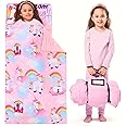 JOIEDOMI Toddler Nap Mat with Pillow & Blanket 55''*30'' for Kids Ages 3-7 Years Roll Up Nap Mat for Preschool Soft Kids Sleeping Bag for Boys Girls Kindergarten Daycare Sleepover