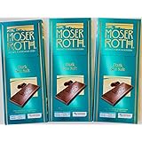 Moser Roth German Dark Chocolate/Sea Salt, Lot of (3) Bars 4.4 oz each