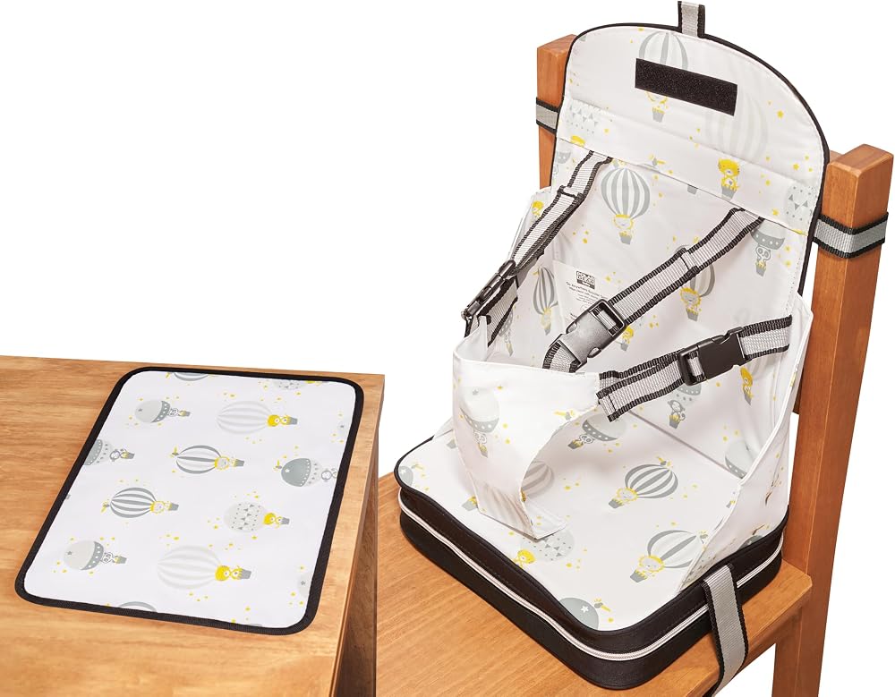 Baby Polar Gear Portable Booster Seat with Mat – 1–3 Years Balloon Design