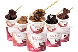 Lacsnac Lactation Cups Cookies & Brownies Variety Pack - (1.8 oz, Pack of 10) for Nursing Moms - Made With Flax Seeds, Brewer’s Yeast, Spinach - Promotes Lactation Support & Healthy Breast Milk Supply