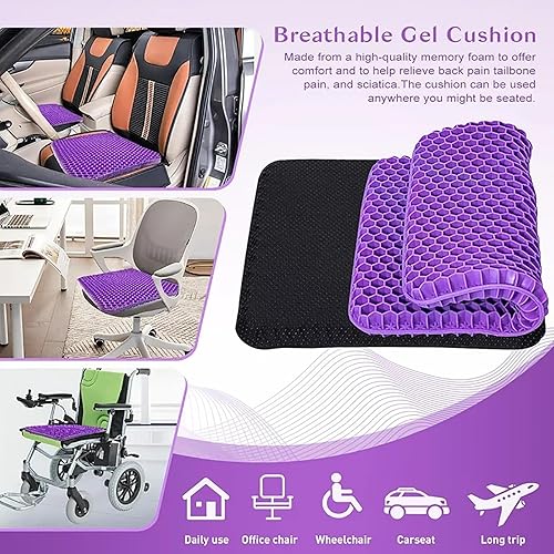 Gel Seat Cushion for Long Sitting – Breathable Honeycomb Design