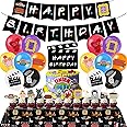 Friends Birthday Party Supplies, Party Decorations Set Include Banner, Tablecloth, Balloons, Cake Cupcake Toppers for TV Show Fans Party Decor