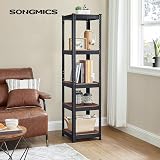 SONGMICS Set of 2 Shelving Units 37x37x150 cm Rustic Brown Black GLR037B02 view 2