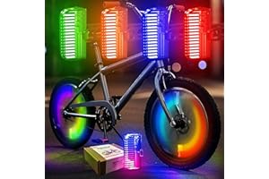 Bike Wheel Lights Rechargeable 4pack, Adults Kids Bike Lights for Wheels 7-Color Variable, Motion Sensor,Fit All Wheel Sizes 