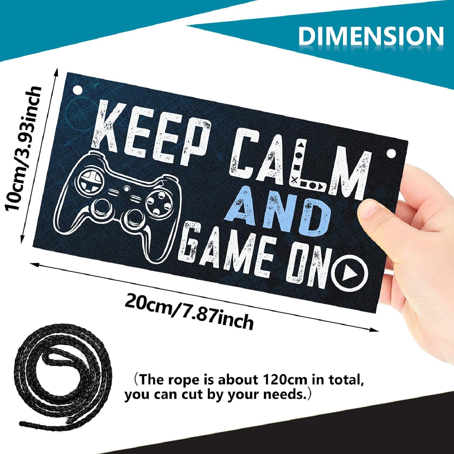 Ripeng 3 Pcs Gaming Door Sign for Boys Bedroom Funny Gamer Gift Hanging Gaming Door Signs - Image 3