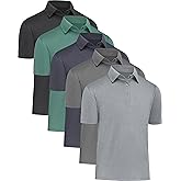 MLYENX 4/5 Pack Mens Polo Shirts Short Sleeve Quick Dry Moisture Wicking Casual Golf T Shirts for Men