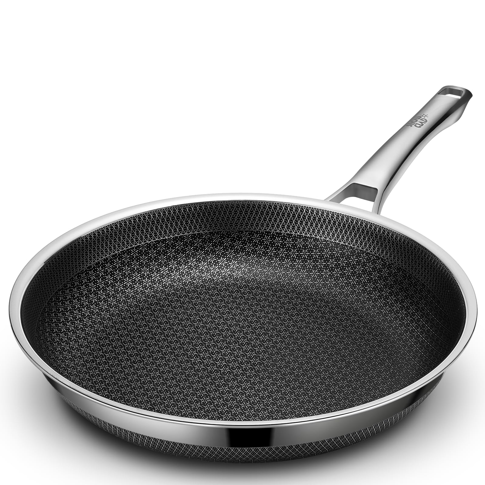Photo 1 of SNOWCLAD Frying Pan, 10 Inch Hybrid Non Stick Stainless Steel Skillets, Dishwasher Induction Oven Broiler Safe, Non Toxic Chef's Pan, PFOA Free Cookware