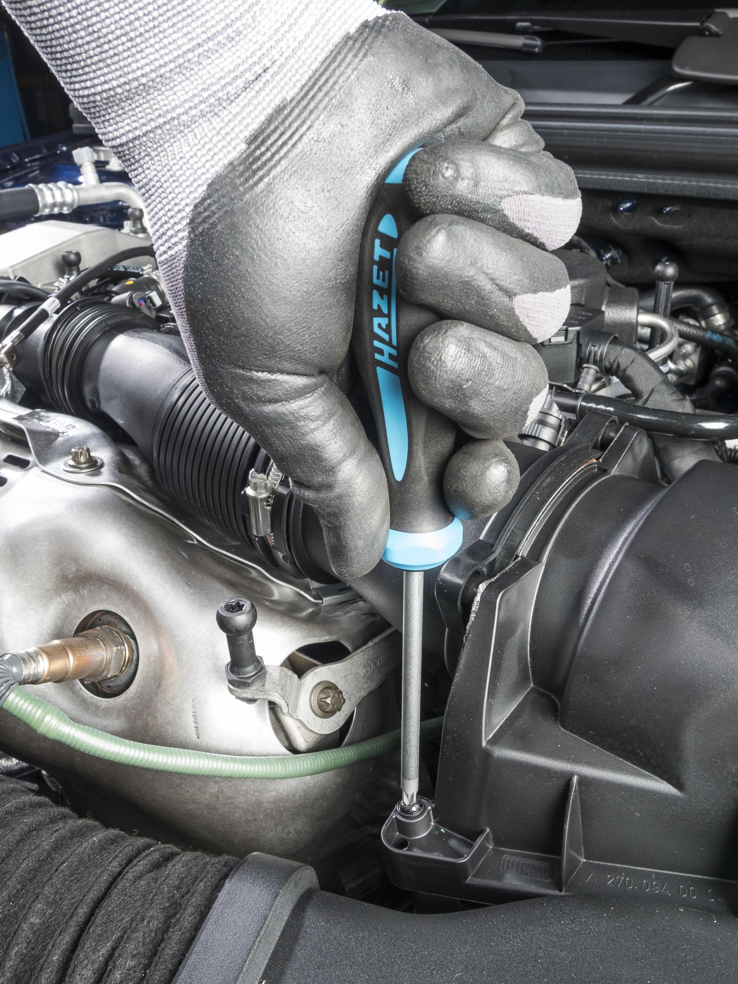 HAZET Schraubendreher-Satz 802/5 I Schlitz- und Kreuzschlitz Profil I Mattverchromte Klinge mit brünierter Spitze I 5-teiliges Set 3