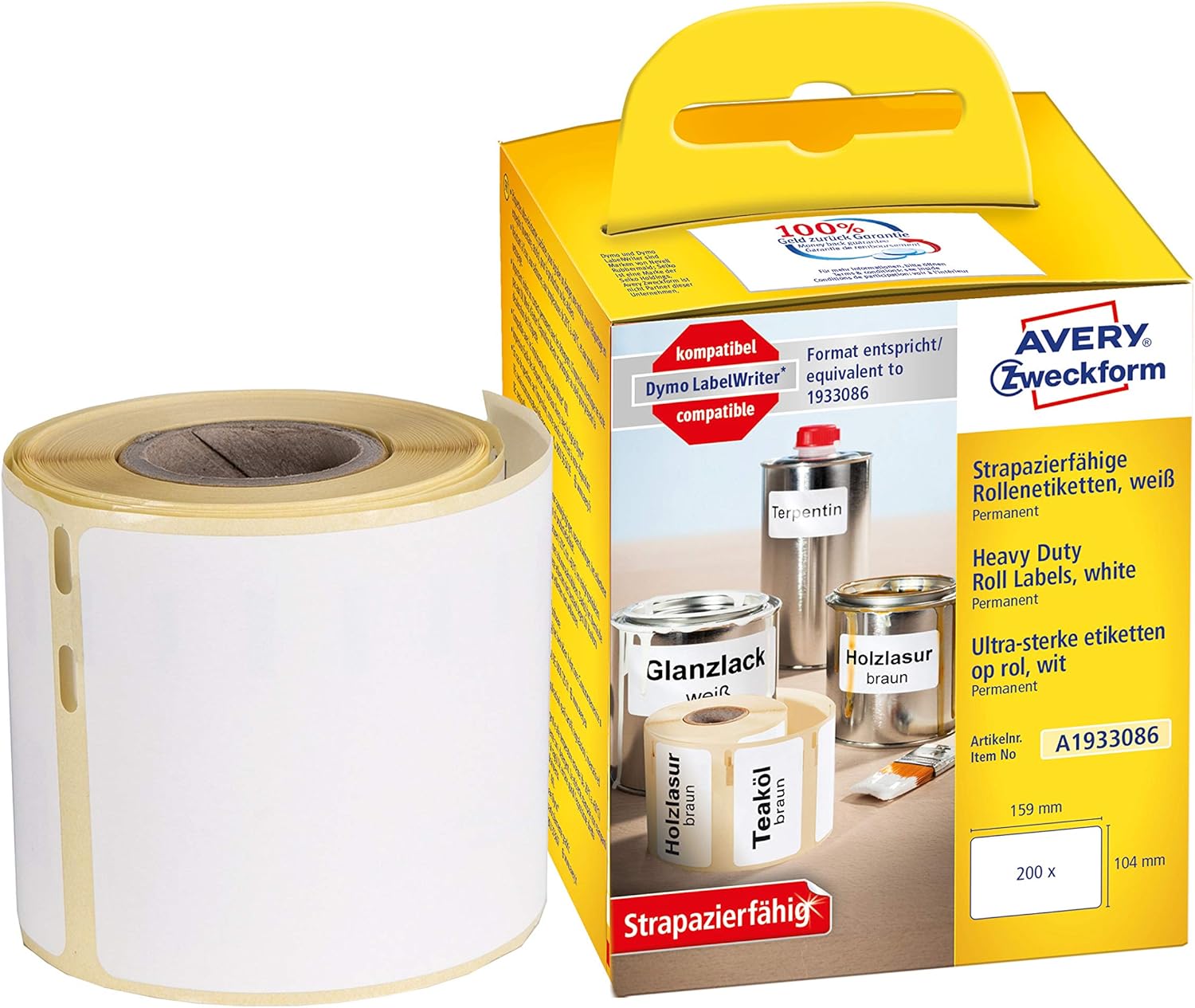 AVERY Zweckform A1933086 Foil Labels Extremely Strong Self-Adhesive 200 Stickers (104 x 159 mm - Image 3
