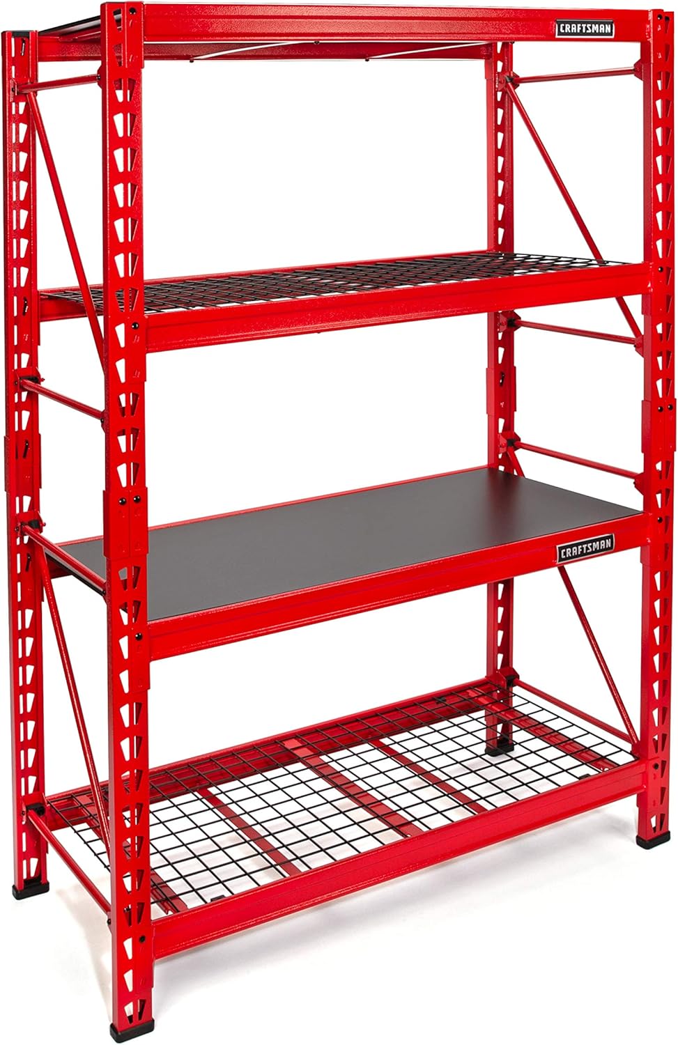 stackable rack on Amazon Com Craftsman 2 Shelf 3 Foot Tall Stackable Tool Chest Depth Storage Rack 2 Pack Red Home Kitchen
