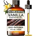 Kukka Vanilla Essential Oil for Diffuser & Skin - 4 Fl Oz - 100% Pure Natural Vanilla Oil - Long Lasting for Perfume - Soap Making Scent & DIY