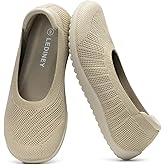 LEDINEY Wide Ballet Flats Shoes for Women, Width Foldable Round Toe Knit Women's Flats with Arch Support, Comfortable Shoes for Women Dressy Casual Work Office