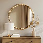 Madison Park Round Mirror, Metal Frame Circle Mirror 27 inch, Wall Art Decor Mounted Hanging for Entryway, Bathroom, hallway,