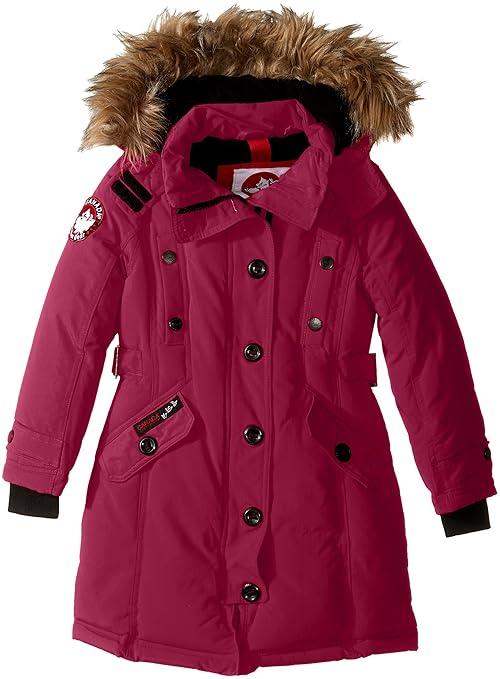 Canada Weather Gear Girls' Heavyweight Jacket with Faux Fur