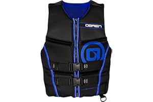O'Brien Flex V-Back Life Jacket – Coast Guard Approved Adult Life Vest with Flex Fit Design, Lightweight Foam & Front Zip Closure for Watersports, Boating, and Jet Skiing