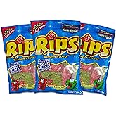 Rips Licorice Bite Size Candy - Strawberry &amp; Green Apple - Fruit Juice Flavored Fat Free 3.5 oz (3)