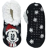 Disney womens Mickey Mouse Holiday Teddy Fur Slipper Socks