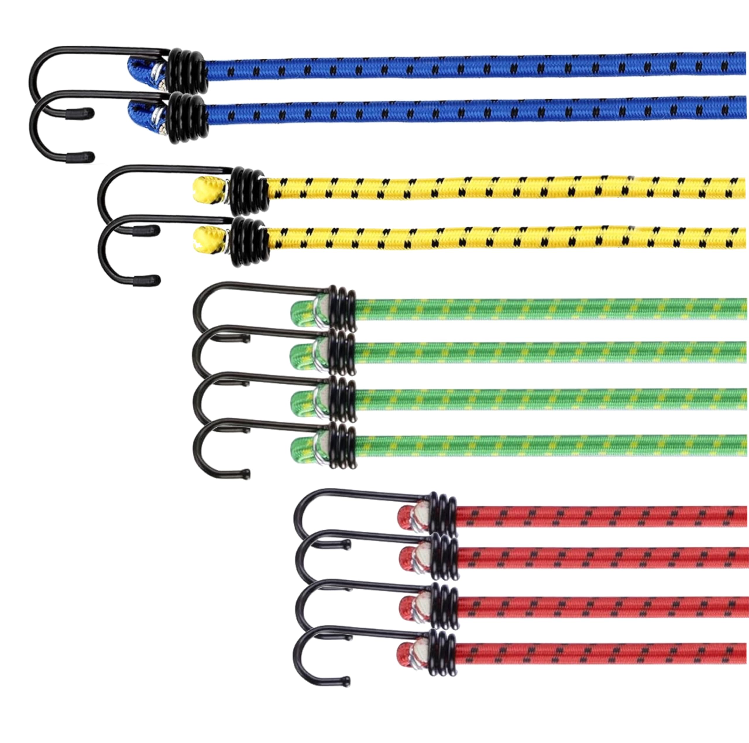 10x All-Purpose Luggage Straps Set in Various Lengths for Camping & Car & Bicycle – Tie Down Straps & Bungee Cord