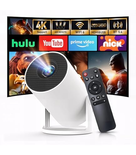 Amazon.com: Mini Projector with WiFi 6 and Bluetooth 5.4, Short