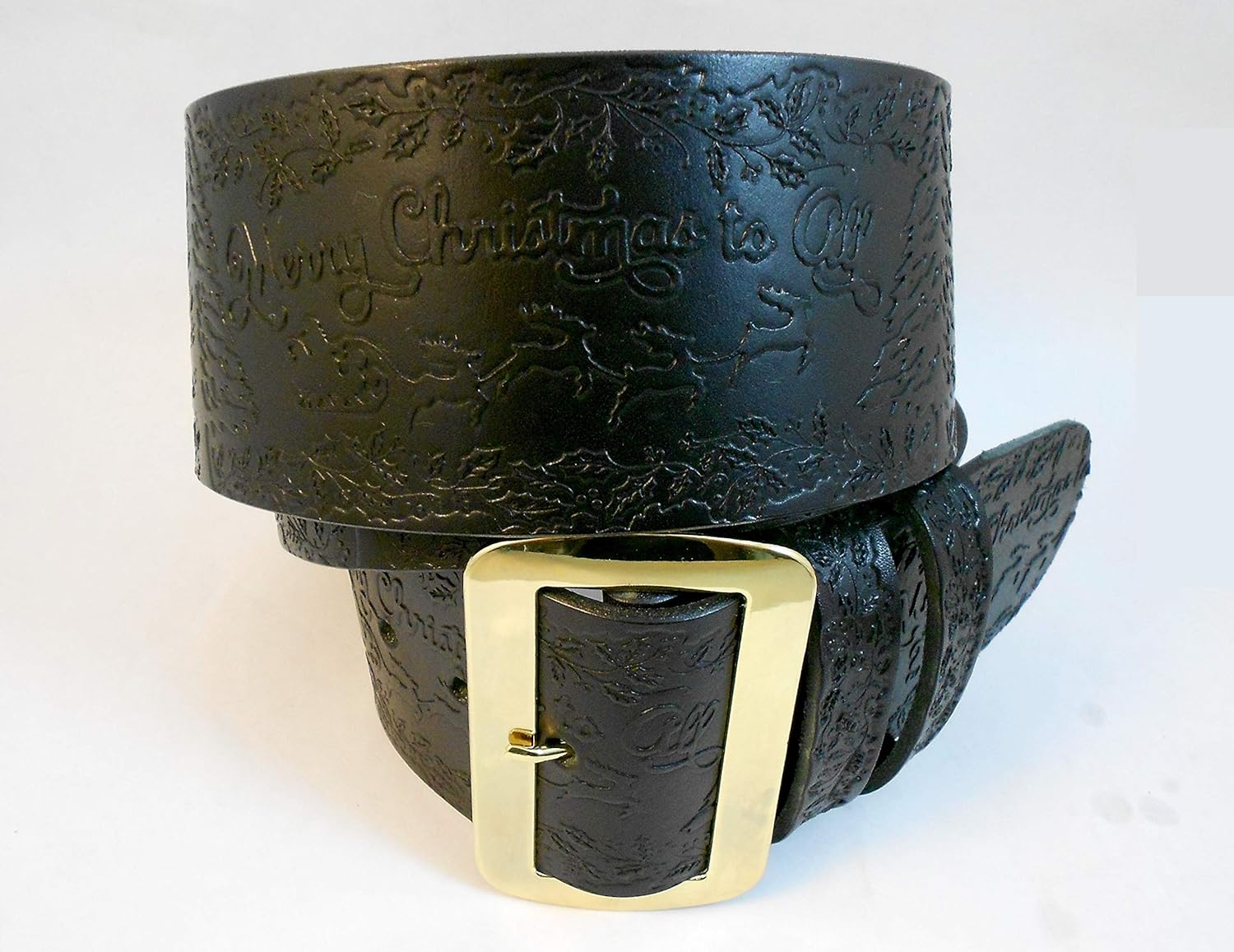 Hilltop Leather Company, Hand Tooled Santa Claus Belt