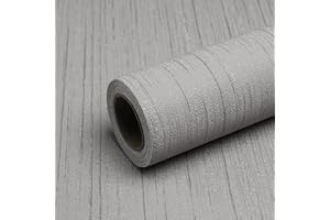 Qianglive Grey Grasscloth Wallpaper Peel and Stick Wallpaper Texture Contact Paper 15.7"x120" Vintage Removable Waterproof Wall Paper for Room Walls Cabinets Furniture Drawers Desk