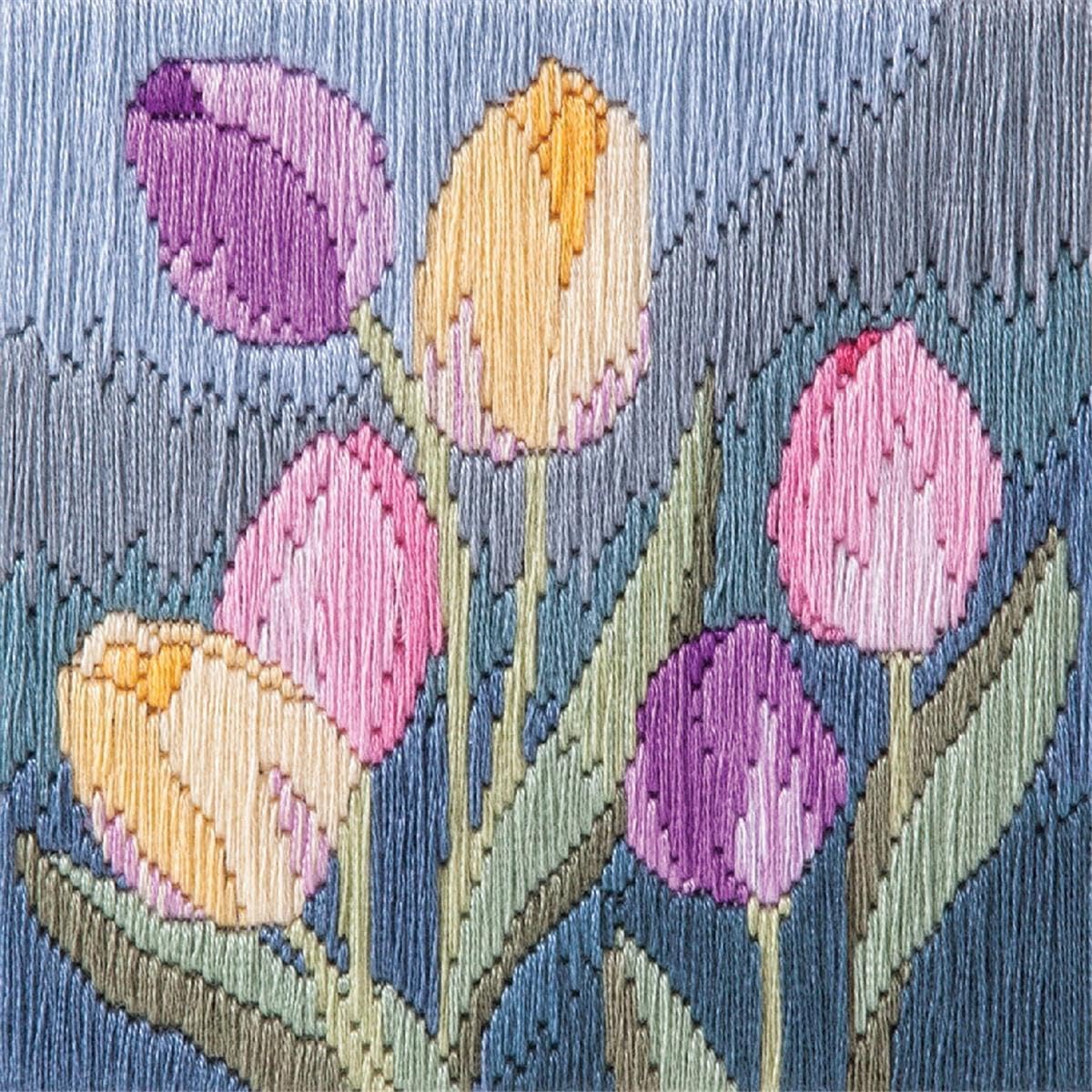 Silken Long Stitch: Tulips