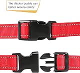 HEELE Reflective Dog Collar Soft Neoprene Padded Adjustable S Red 26-38cm view 3