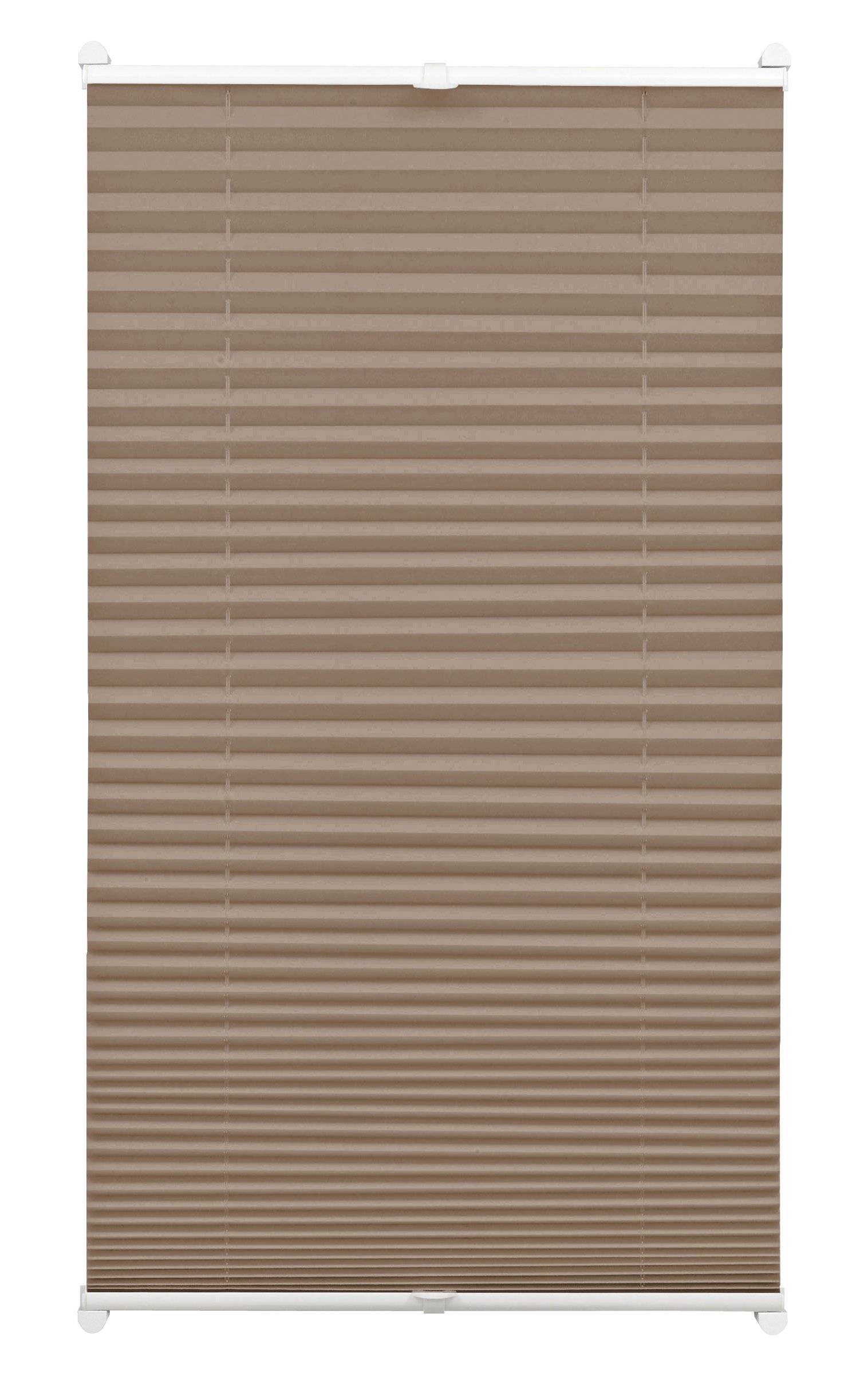 Gardinia Pleated Blind for Clamping, Opaque Folding Blind, Mounting Kit Included, EASYFIX Pleated Blind with Two Operating Rails, Taupe, 40 x 130 cm (WxH)