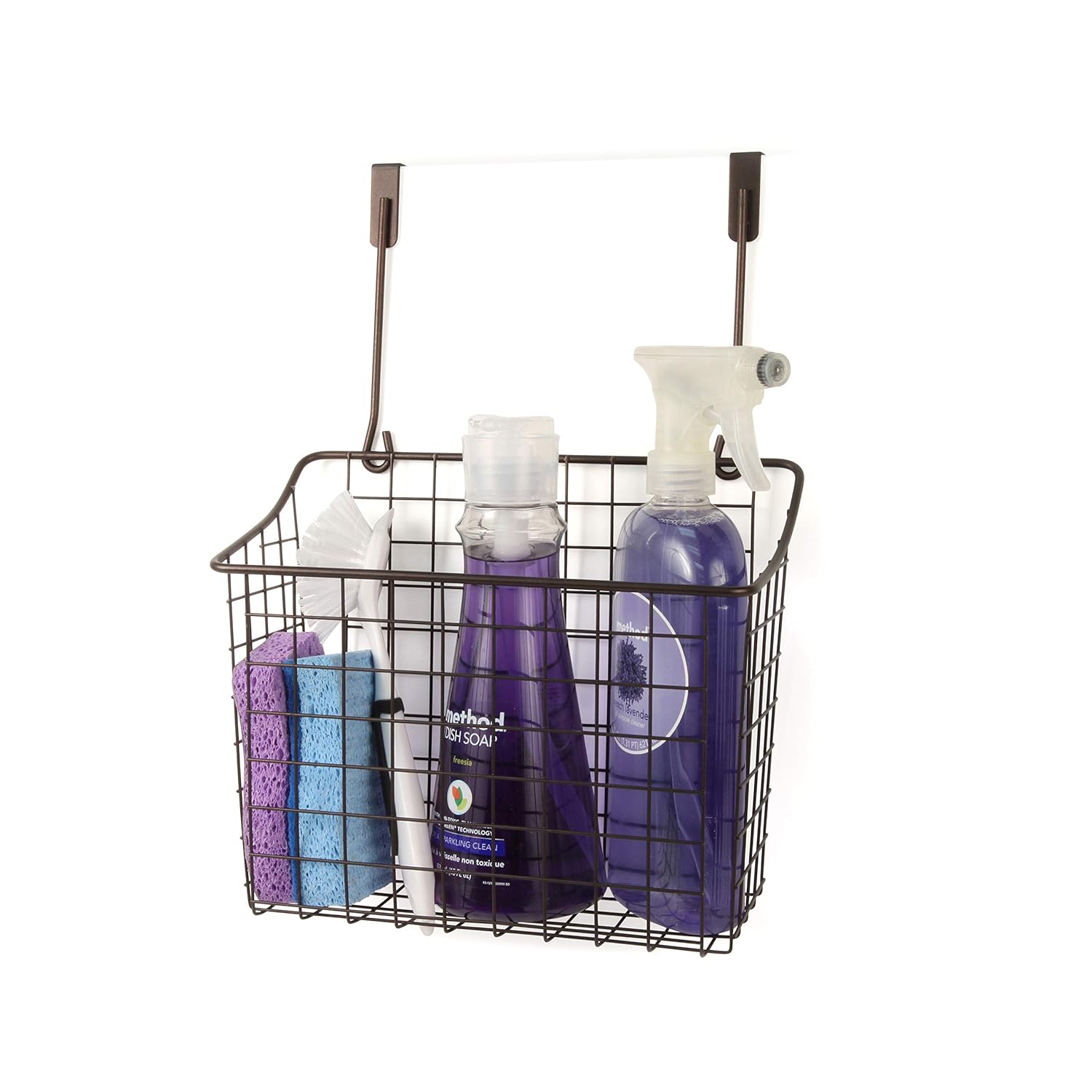 Spectrum Diversified Grid Storage Basket, Over The Cabinet, Steel Wire Sink Organization for Kitchen & Bathroom, Large, Bronze - Home Storage Baskets