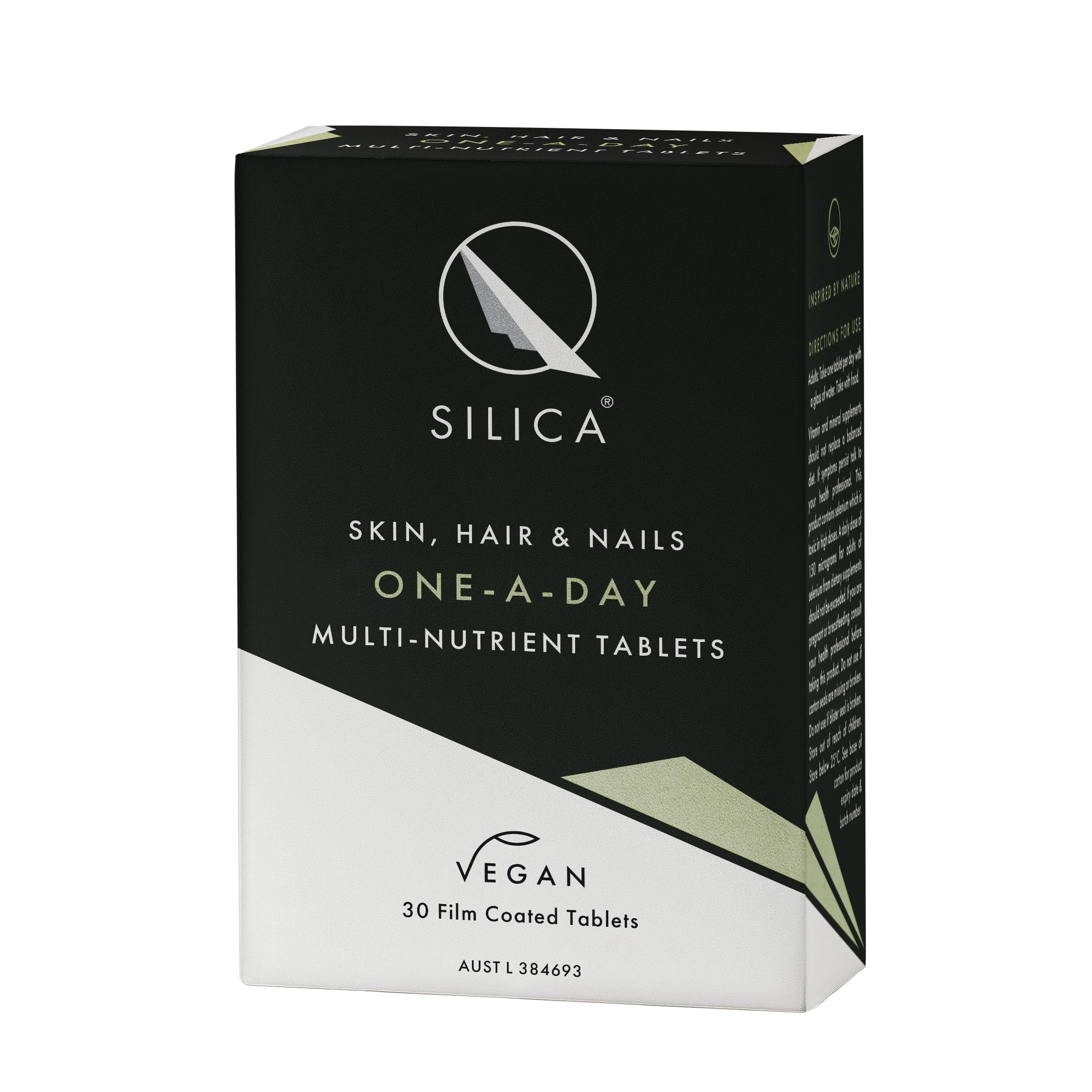 Qsilica | Original Skin, Hair And Nail Supplement | 30 One-A-Day Tablets | Supports Skin, Hair & Nails| Multi-Nutrition Complex Containing Silica, Biotin, Zinc, Selenium | Vegan & Peta Certified…, 700263