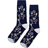 SockFly Wine Galore Dress Socks Funny Novelty Crazy Fun Design Men Size 8-12 Cotton Casual Crew Colorful Funky Fancy Socks Gift for Men