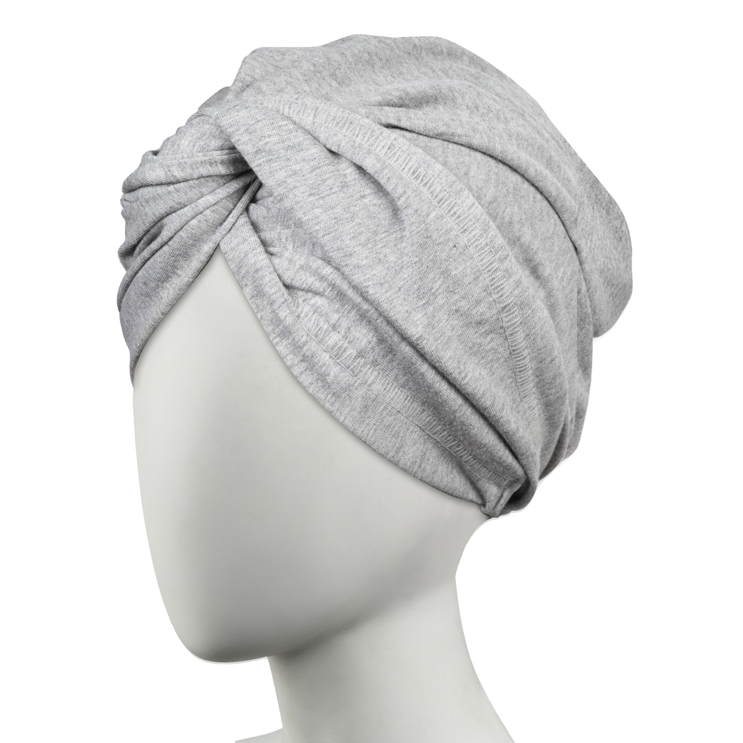 Conair Cotton Hair Towel Wrap & Twist for Women, Fast Drying Ultra-Absorbent Hair Plop for All Types and Lengths, Turban-Style Cotton Towel Helps Maintain Natural Curl Style, Gray