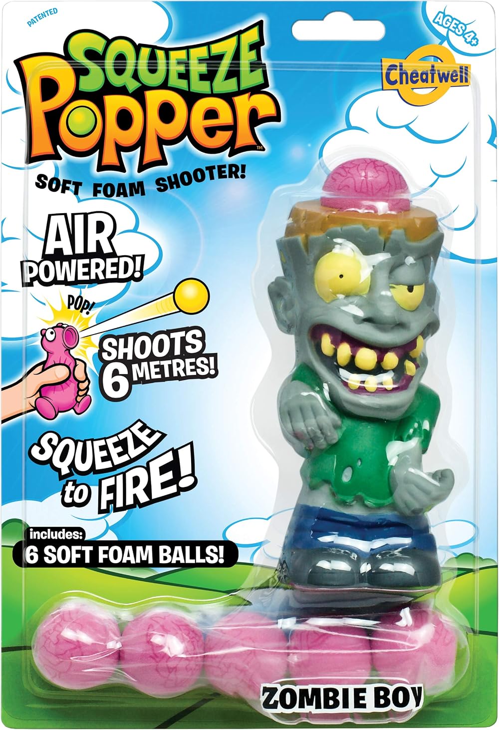 Cheatwell Games Monster Zombie Popper Toy Foam Ball Shooter Age 4+
