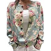 SOLY HUX Women's Floral Print Button Down Cardigan Sweater Lightweight Cozy Fall Outfits Trendy 2025