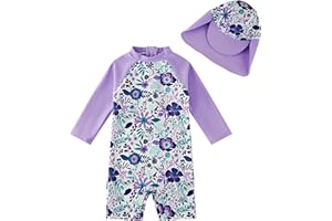 upandfast Baby Girl Swimsuit with Snap Bottom UV Baby Bathing Suit Toddler Girl Swimwear UPF 50+ Sun Protection