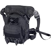 NorthClimbOtd Tactical Drop Leg Bag with Concealed Carry Holster Motorcycle Thigh Pouch for Outdoor, Hiking &amp; EDC Gear, Black