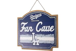 FOCO MLB Official Primary Logo Wordmark Established 15" Fan Cave Wall Sign (Los Angeles Dodgers, One Size)