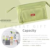 EASTHILL Large Capacity Pencil Case Green with Front Flap Open Design view 3