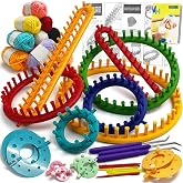 UCDRMA Premium Loom Knitting Kit 35PCS Beginners Long + Round Knitting Loom Kit with Yarn, Instructions &amp; Pom Pom Maker, Quick Yarn Loom Set Scarf/Socks/Hat Loom Crochet Kit for Family