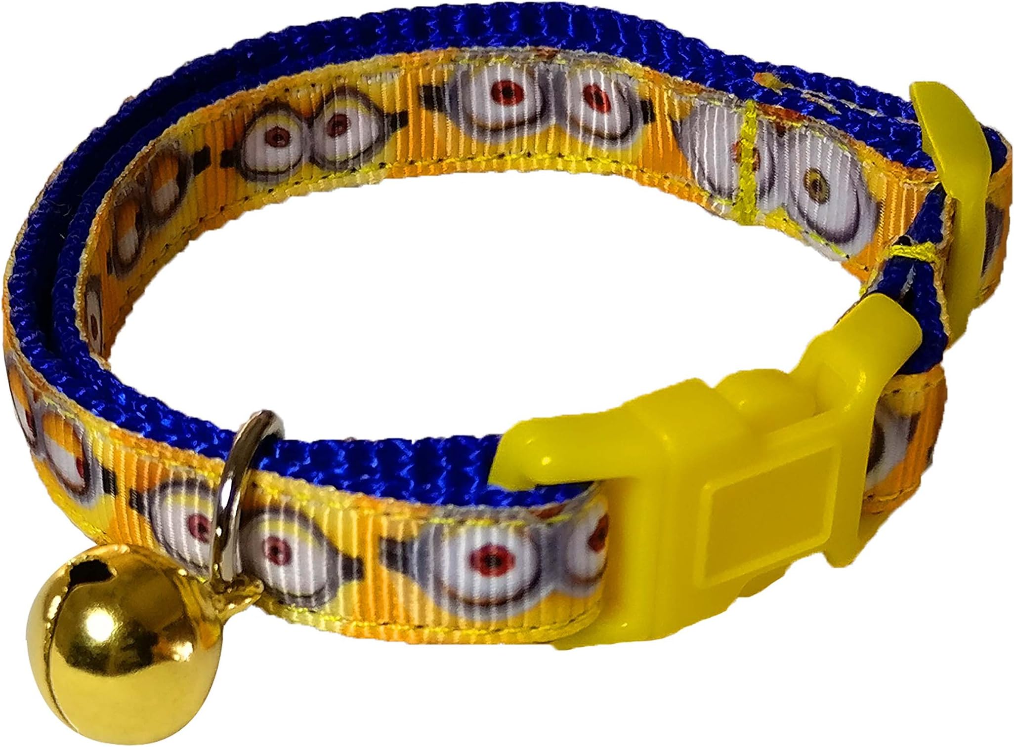 Spoilt Rotten Pets Yellow Goggle Eyes Cat Collar With Bell & Safety Buckle