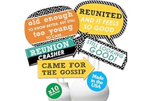 Big Dot of Happiness Premium Photo Props Kit - 10-Piece Deluxe Party Funny Reunion Selfie Accessories - Classic Memory Maker Booth Props, Durable Cardstock Design, Vibrant Class Reunion Prop