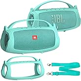 XEGIMOR Silicone Cover Case Compatible with JBL Charge 4/5 Portable Bluetooth Speaker, Soft Skin Sleeve for JBL Charge 4/5 Bluetooth Speaker Accessories (Teal Case, NOT for Wi-Fi Version)