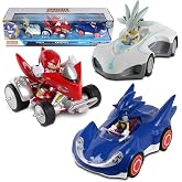 NKOK Sonic Pull Back (Large) 3PK Sonic, Knuckles &amp; Silver Pull Back Race Set; No Batteries Required; Officially Licensed; Grippy Tires for a Grippy Ride
