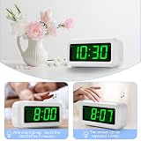 KWANWA Battery Operated Alarm Clock 12/24H LED Dimmer Snooze Portable view 5