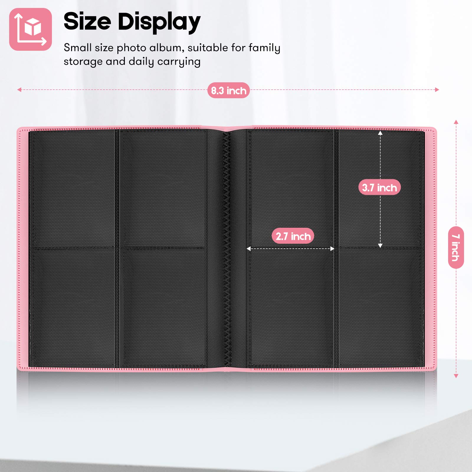 Ablus 160 Pockets Mini Photo Album for Fujifilm Instax Mini Camera, Polaroid Snap, Z2300, SocialMatic Instant Cameras & Zip Instant Printer (160 pockets, Pink)